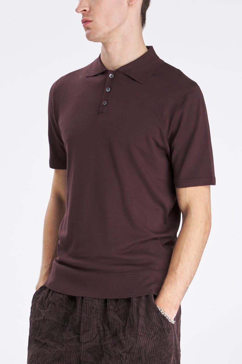 Barena Marco Knit Polo Merlot — image 2 of 6