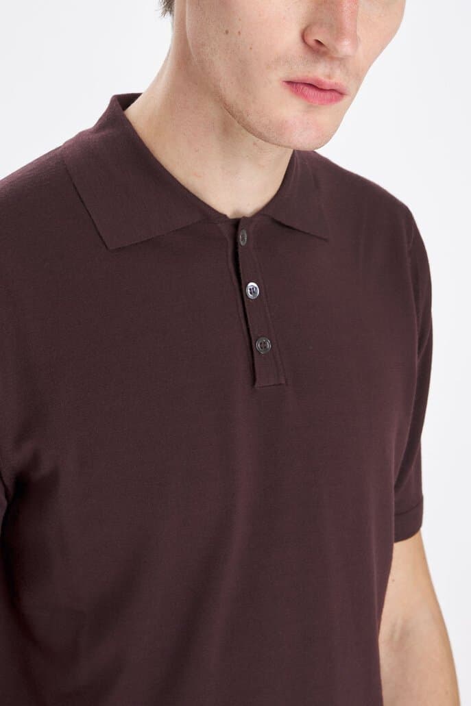 Barena Marco Knit Polo Merlot — image 3 of 6