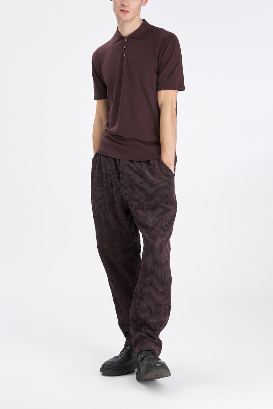 Barena Marco Knit Polo Merlot — image 4 of 6