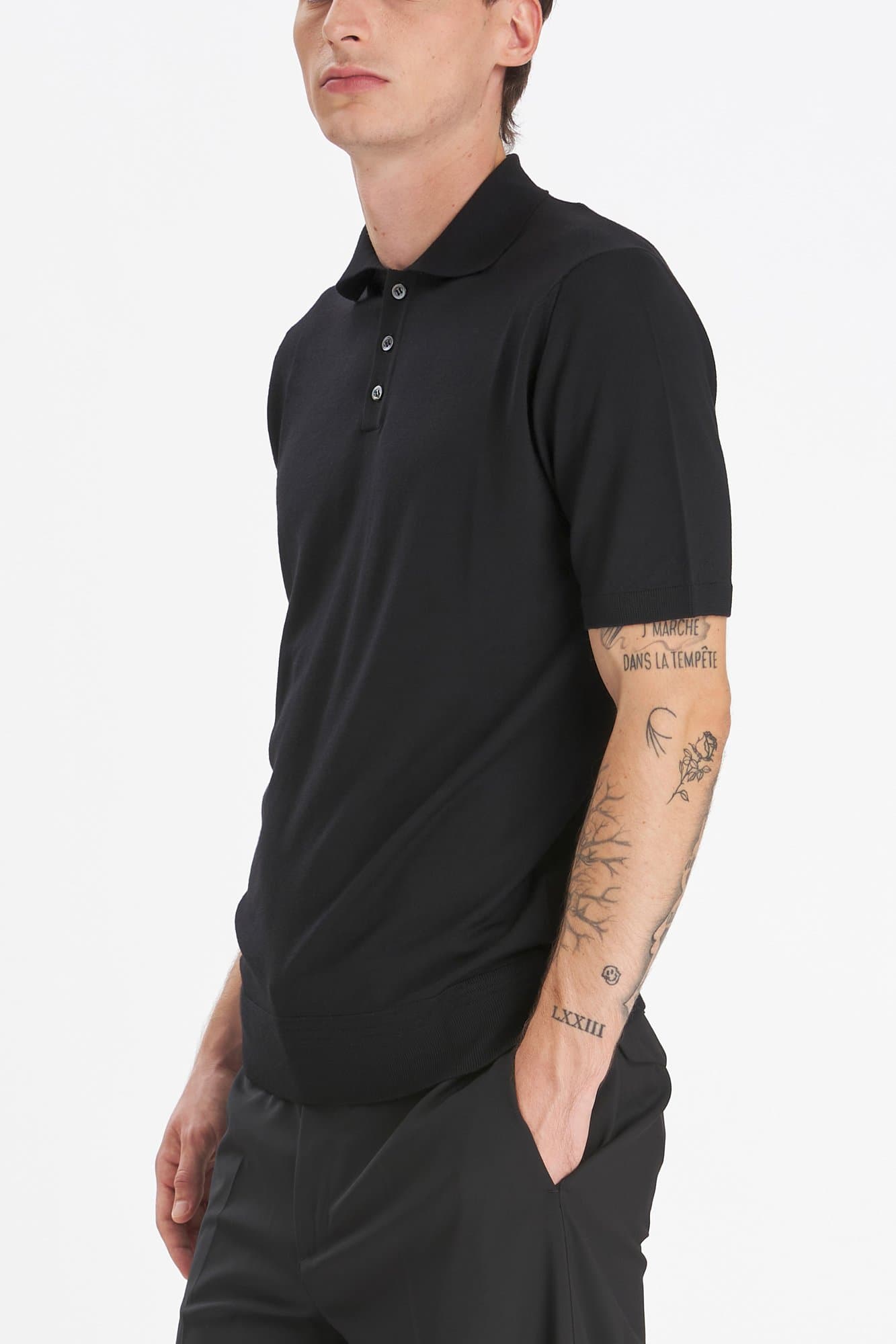 Barena Marco Knit Polo Nero — image 2 of 6