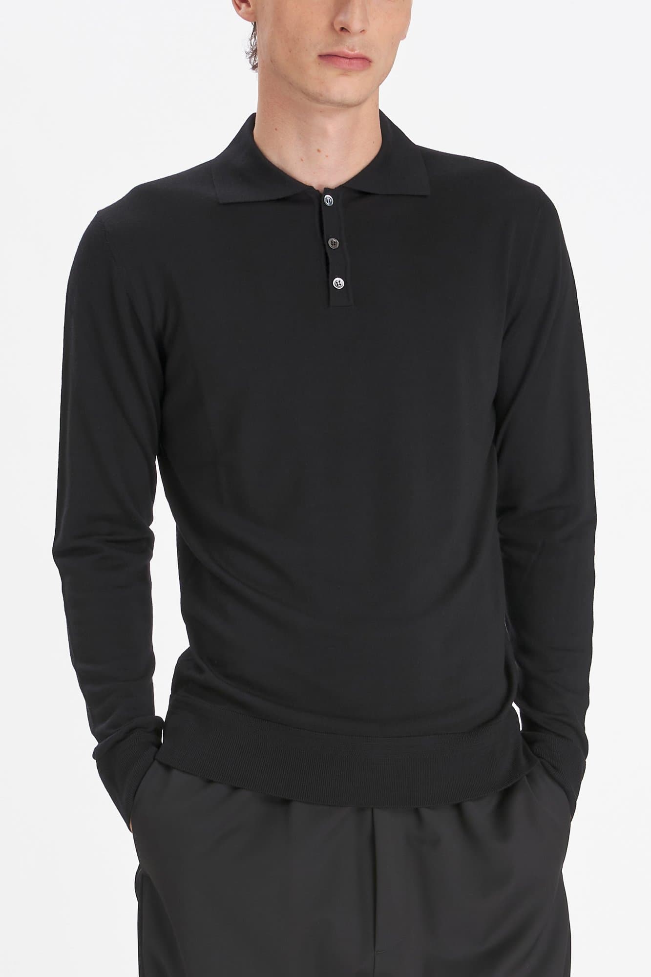 Barena Pevaron Knit Polo Nero — image 2 of 7