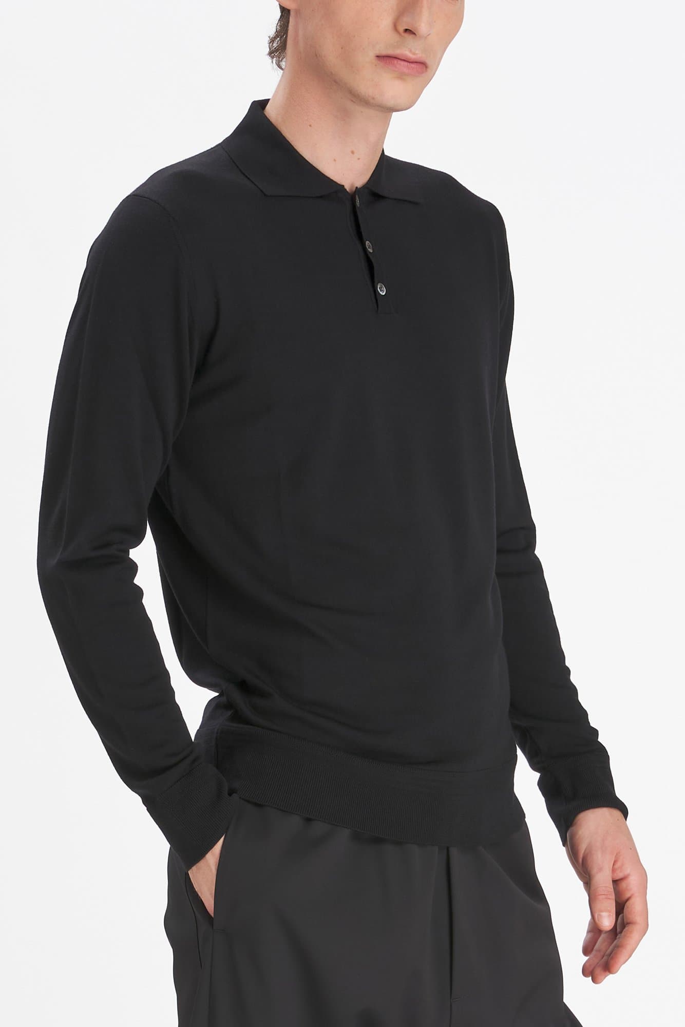 Barena Pevaron Knit Polo Nero — image 3 of 7