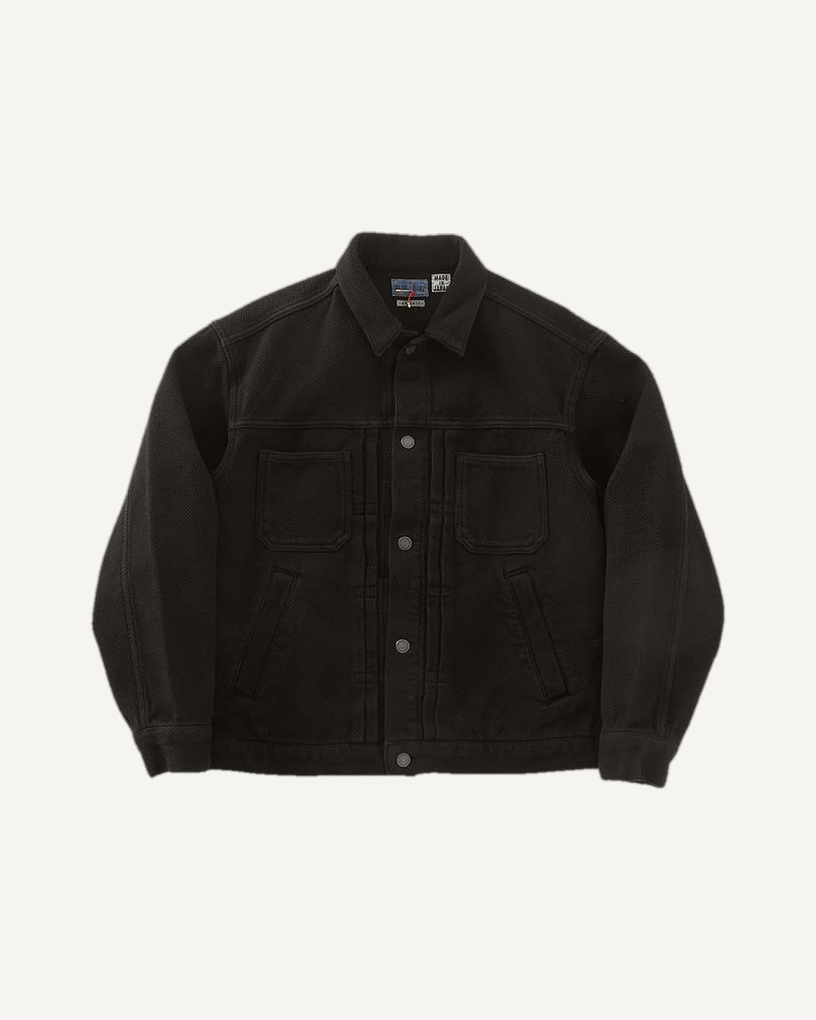 Blue Blue Japan Double Cloth Sashiko Trucker Jacket Dark Black — image 1 of 1