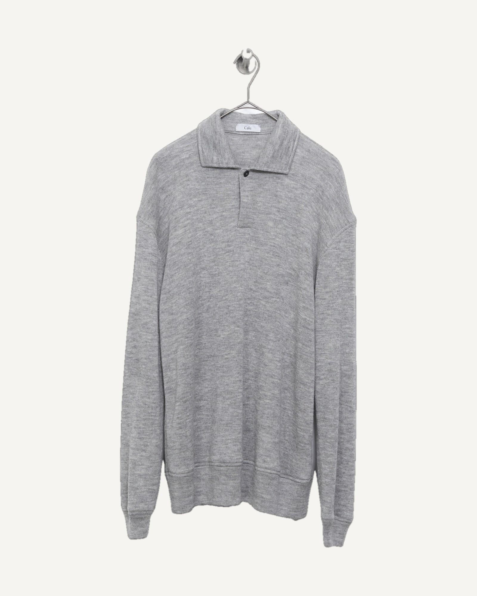 Cale Baby Alpaca Polo Knit Light Gray — image 1 of 1