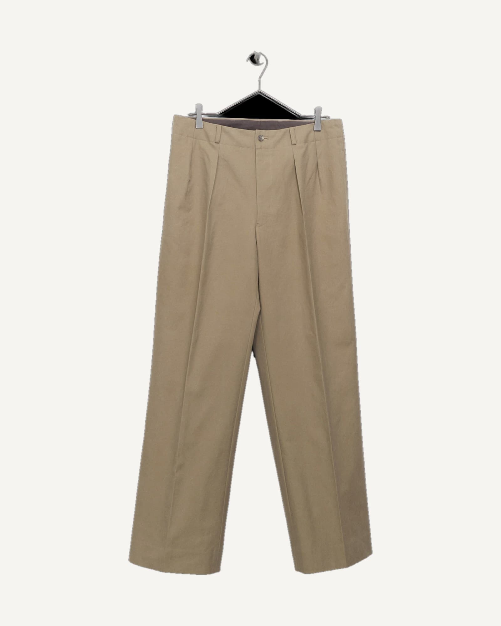 Cale Cotton Gabardine Trousers Beige — image 1 of 1