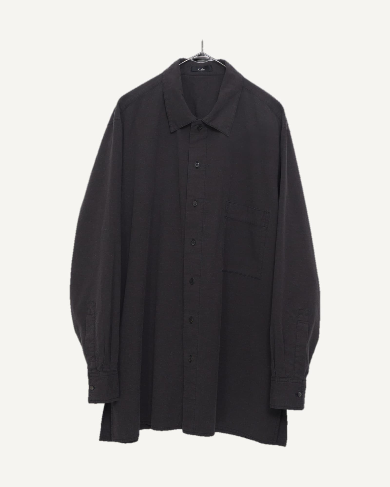 Cale Cotton Silk Ramie Poplin Shirt Gray — image 1 of 1