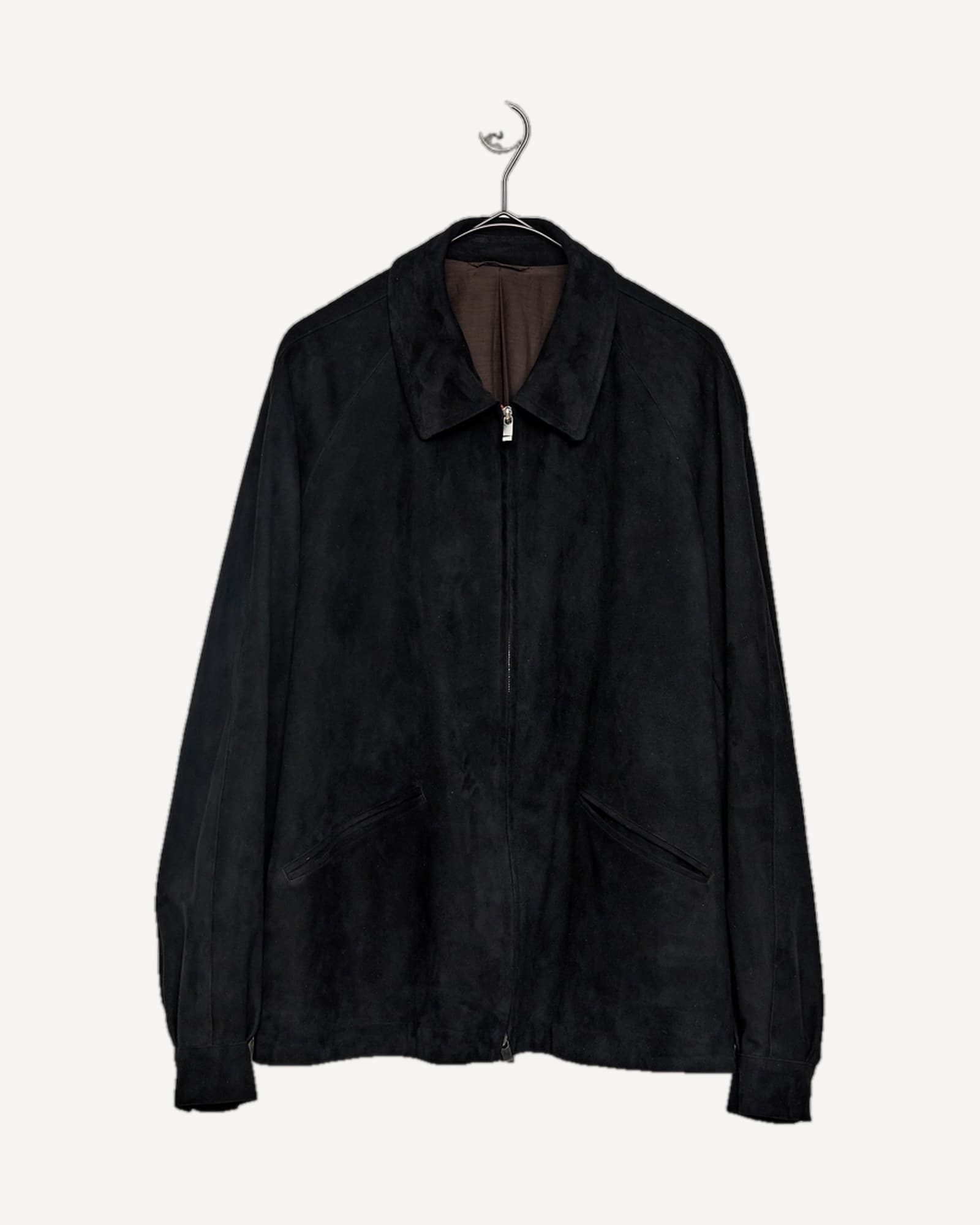 Cale Sheep Suede Zip Jacket Red-Brown — image 1 of 1