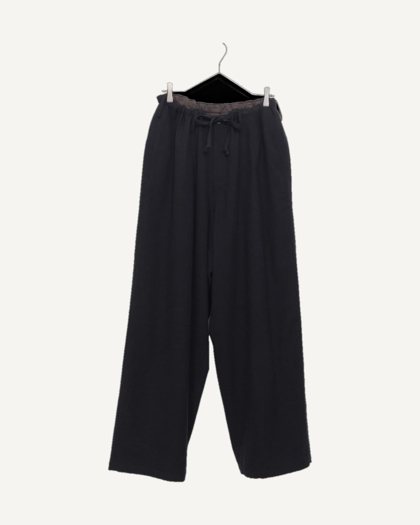 Cale Silk Wool Wide Trousers Black — image 1 of 1