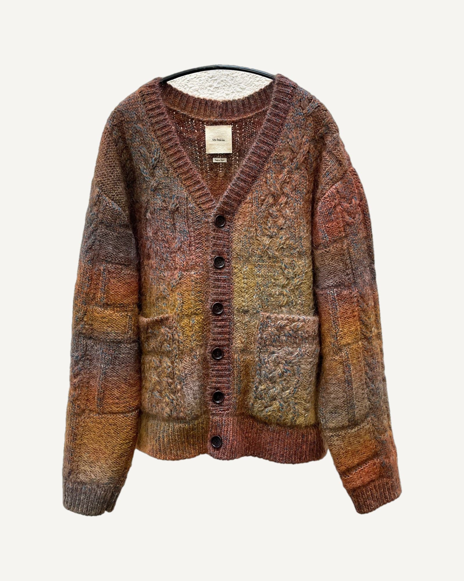 Kota Gushiken Pyramid Grid Cable Cardigan Brown — image 1 of 3