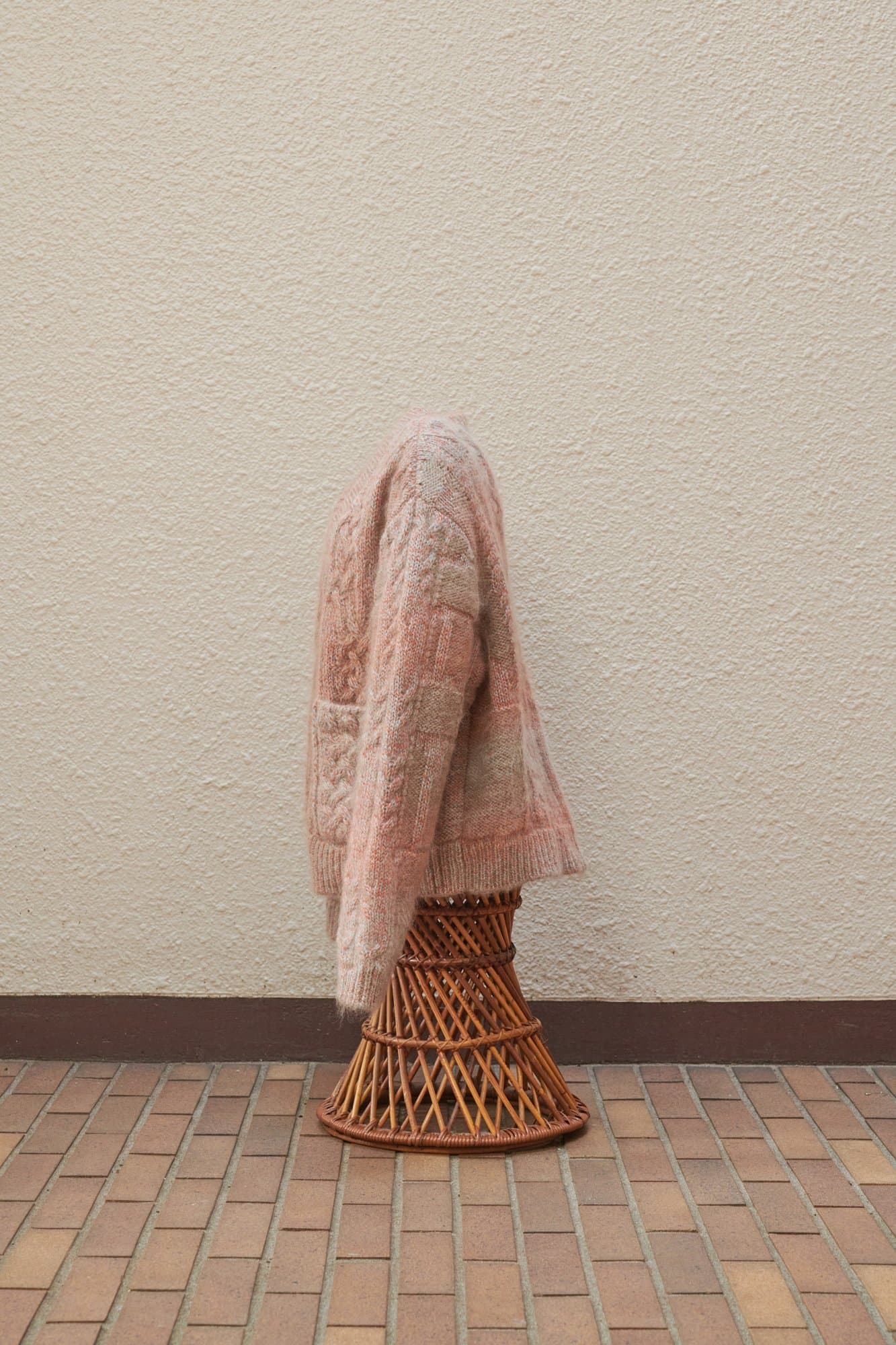 Kota Gushiken Pyramid Grid Cable Cardigan Pink — image 3 of 3