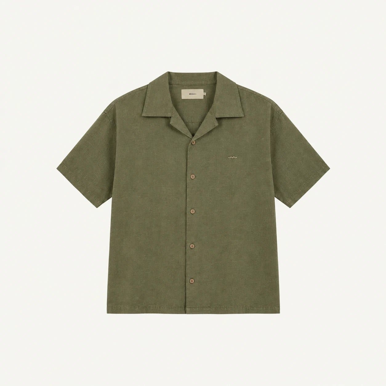 Misci Camisa Manga Curta Viscolinho Verde Militar — image 1 of 3