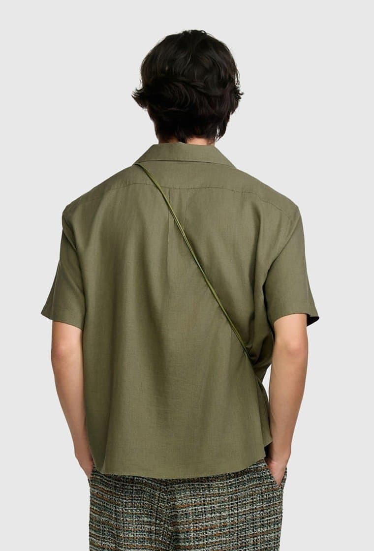 Misci Camisa Manga Curta Viscolinho Verde Militar — image 3 of 3