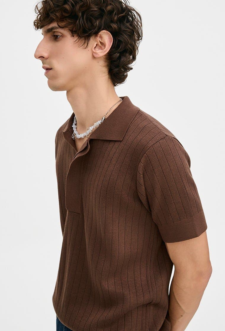 Misci Polo Tricot Canelada Café — image 2 of 3
