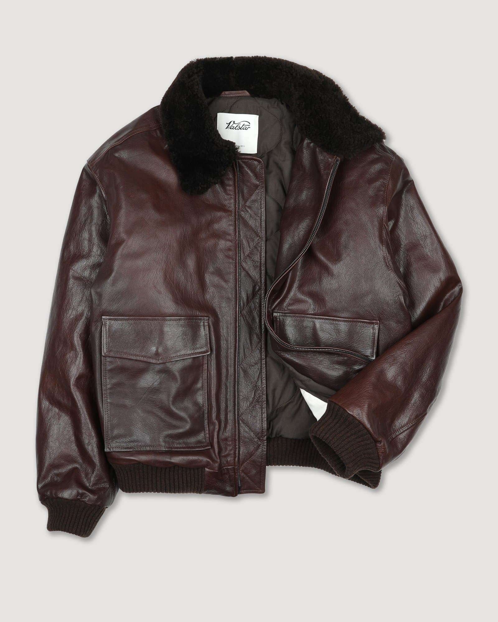 Valstar Smith Aviator Leather Jacket Marrone — image 2 of 7