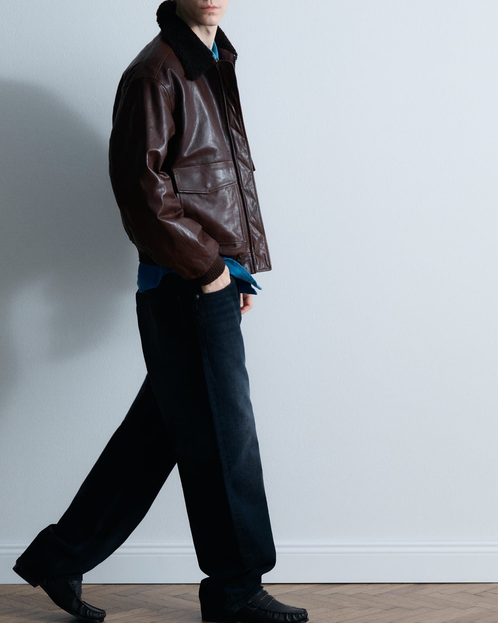 Valstar Smith Aviator Leather Jacket Marrone — image 6 of 7